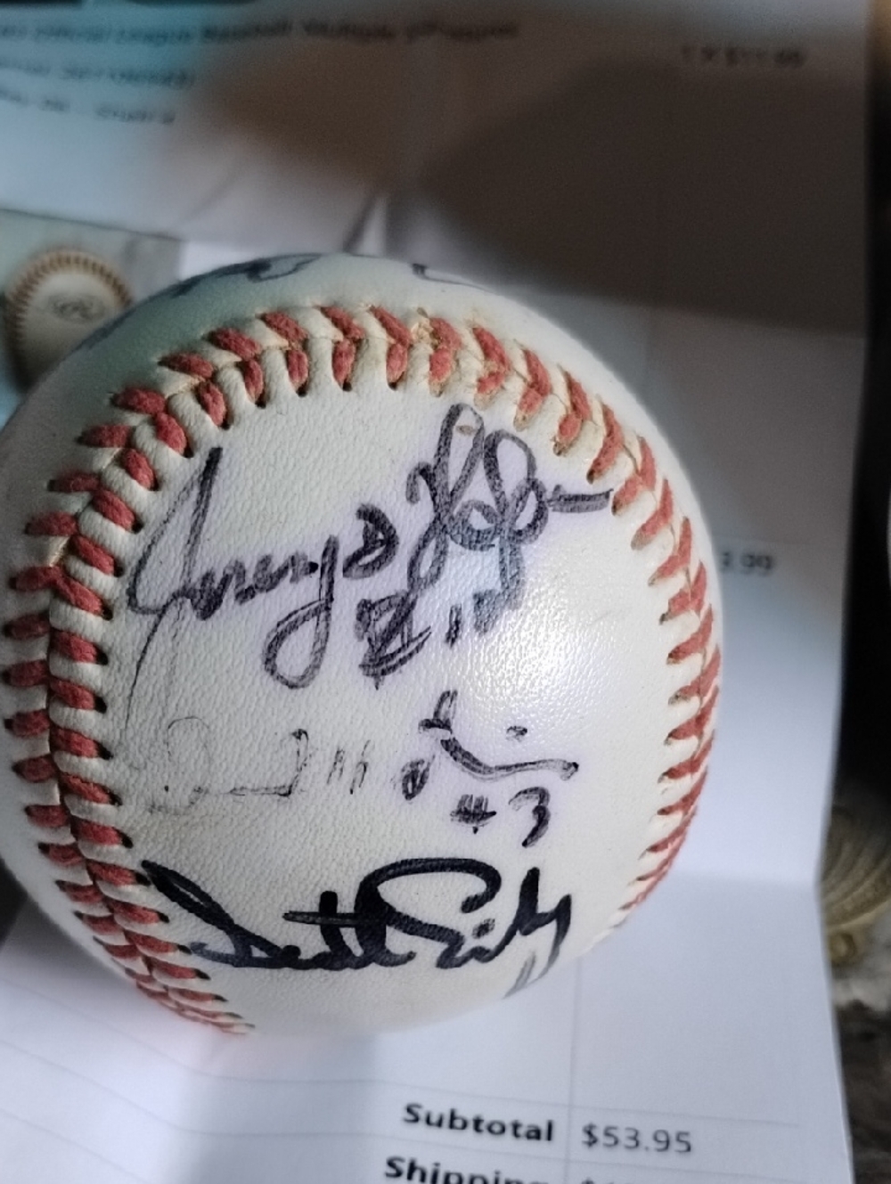 Autographed Rawlings Official League White Baseball- Multiple MLB Players Signed